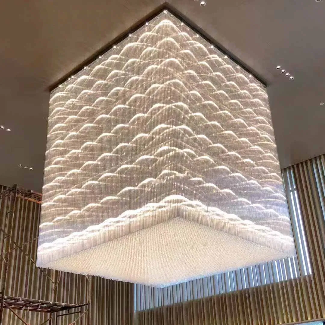 Large High-End Luxury Crystal LED Dimmable Ceiling Light 5-Year Warranty for Hotel Lobby Banquet Hall Commercial Chandelier