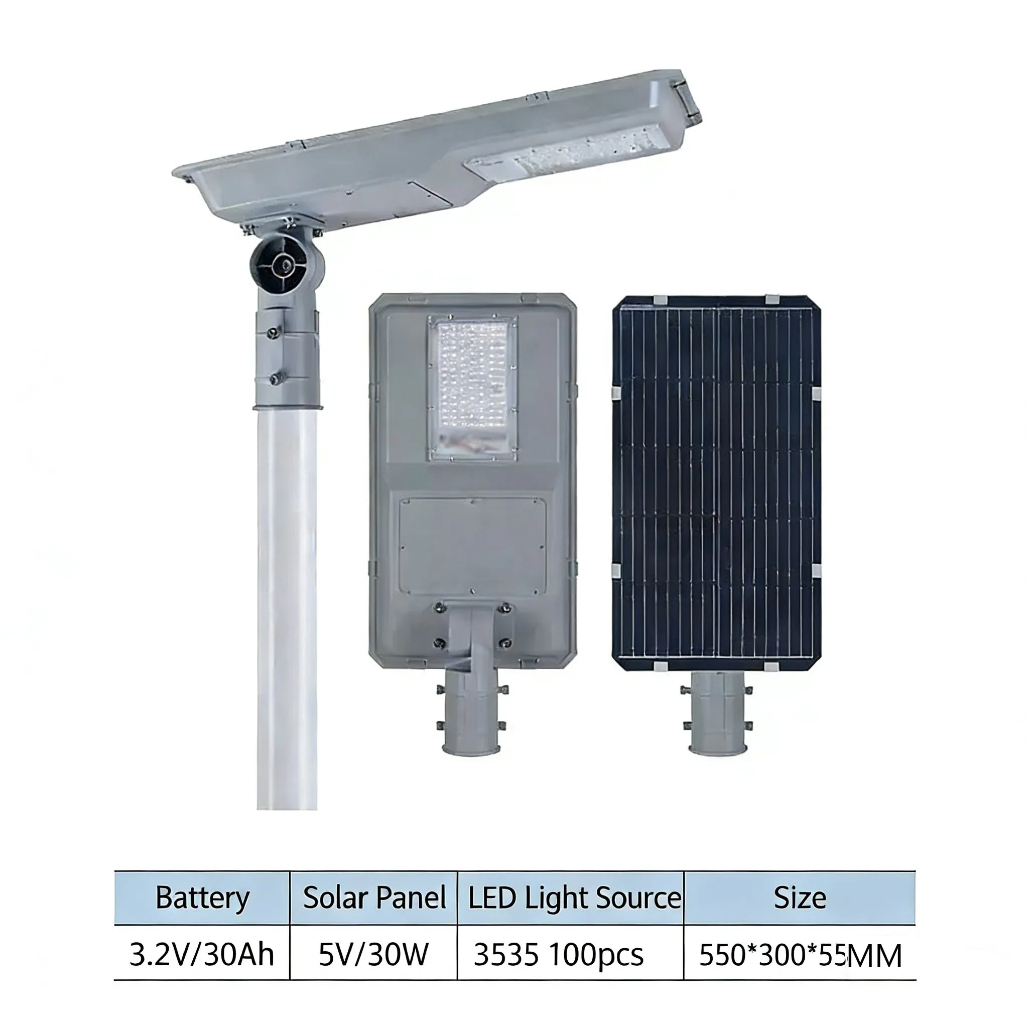 30W 40W 50W All in One Solar LED Street Light for Residential Courtyard and Pathway for 4-5m Installation Height