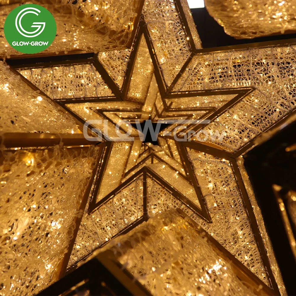 Outdoor 3D Star Christmas Decorative Fairy LED Motif Light for Courtyards Shopping Malls Street Decoration