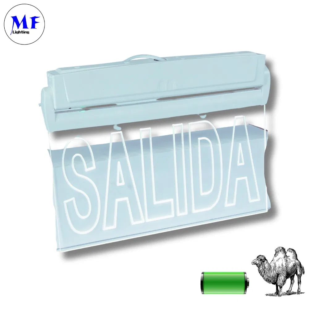 Factory Price Customized Logo Wall / Ceiling / Hanging Mount 3 Hours IP65 LED Rechargeable Acrylic ABS Fire Safety Emergency Exit Light Warning Emergency Light