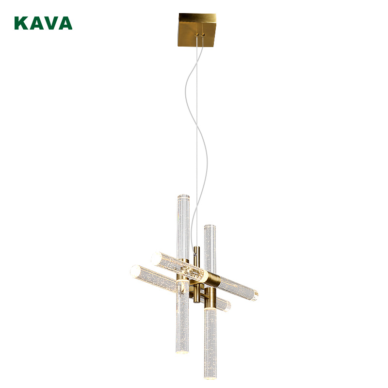 Indoor Home Decor Living Room Bedroom Pendant Light Hanging Light Round Shape Modern Luxury Clear Crystal Hotel Copper Color LED Chandelier