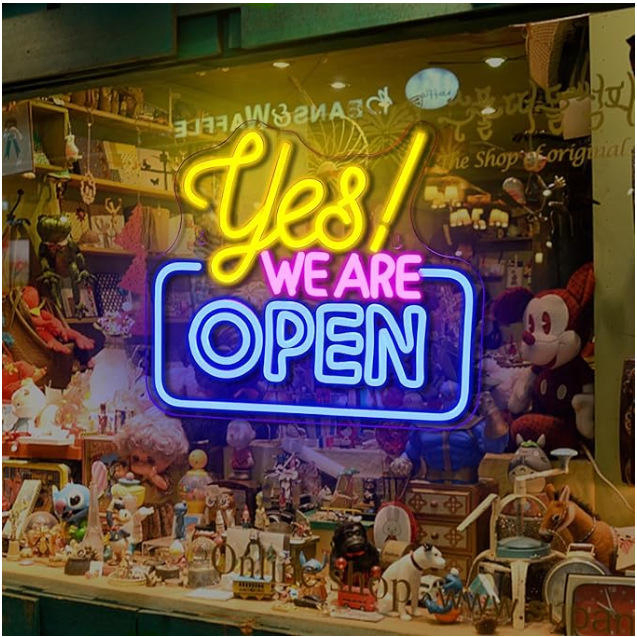 Dimmable USB Open Neon Sign Neon Light for Business Coffee Shop Bar Wall Decor