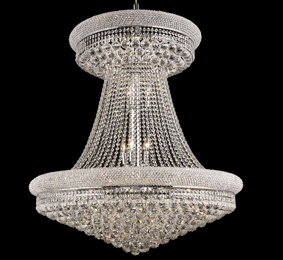 Dining Size Living Room Suspension Luster LED Luxury French Empire Gold Crystal Chandelier Lighting Modern Crystal Pendant Hanging Light