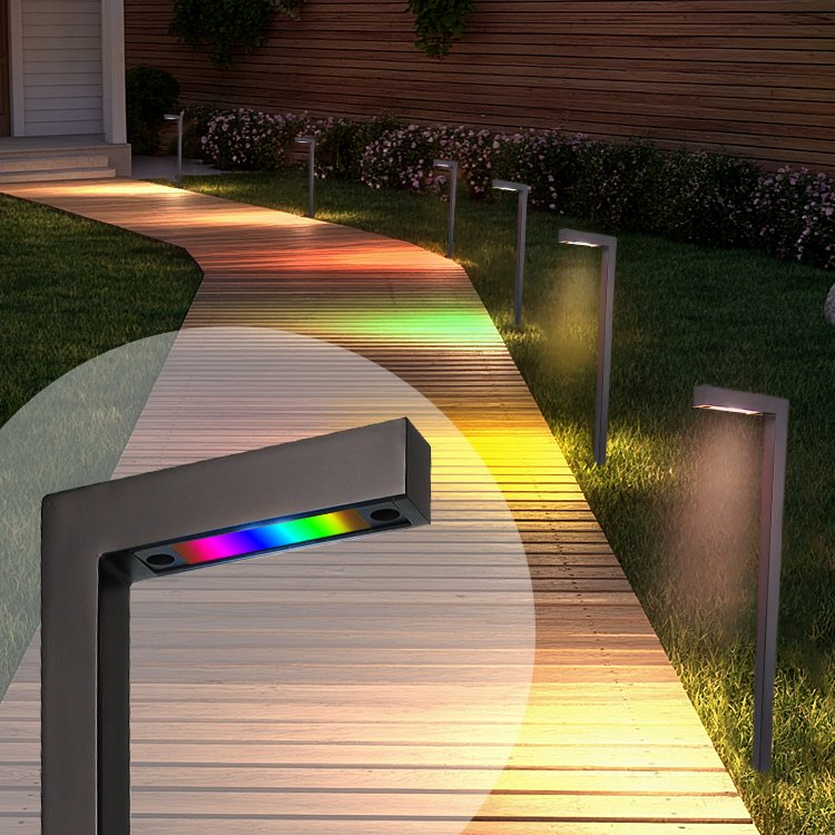 Modern Smart RGB Outdoor Low Voltage Pathway Villa Garden Lawn Bollard Lights