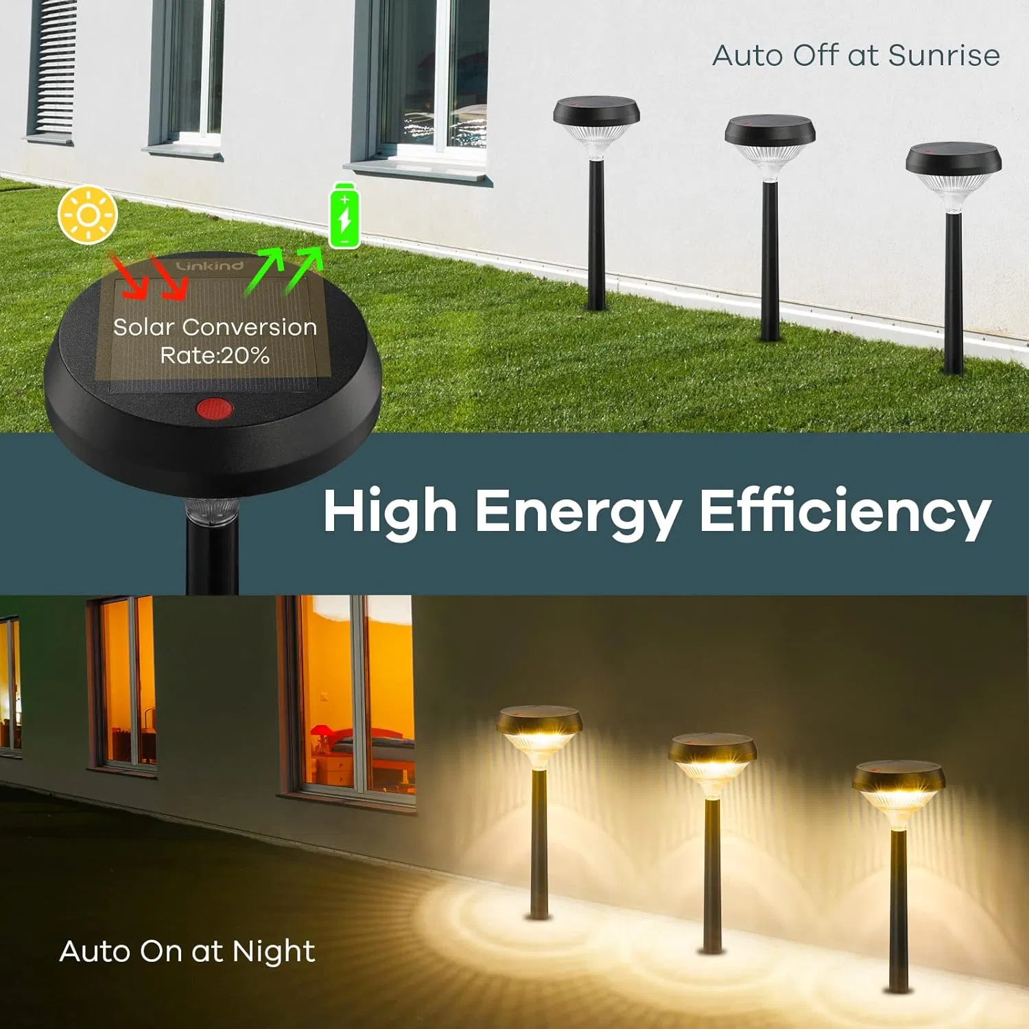 Solar Pathway Lights 8 Pack, Solar Lights Outdoor