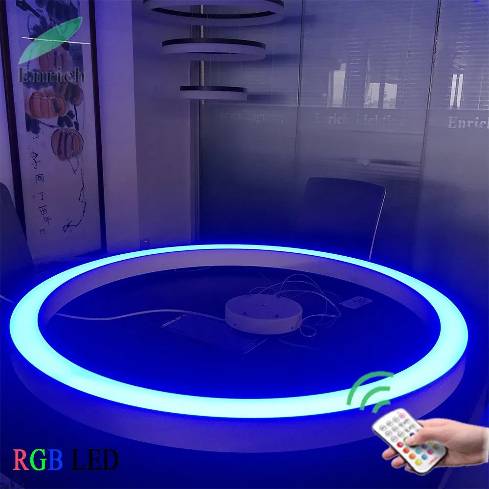Multi Colors RGB LED Pendant Ring Light Profile RGB Ceiling Circle Light for Bar, Hotel, Lobby, Studio