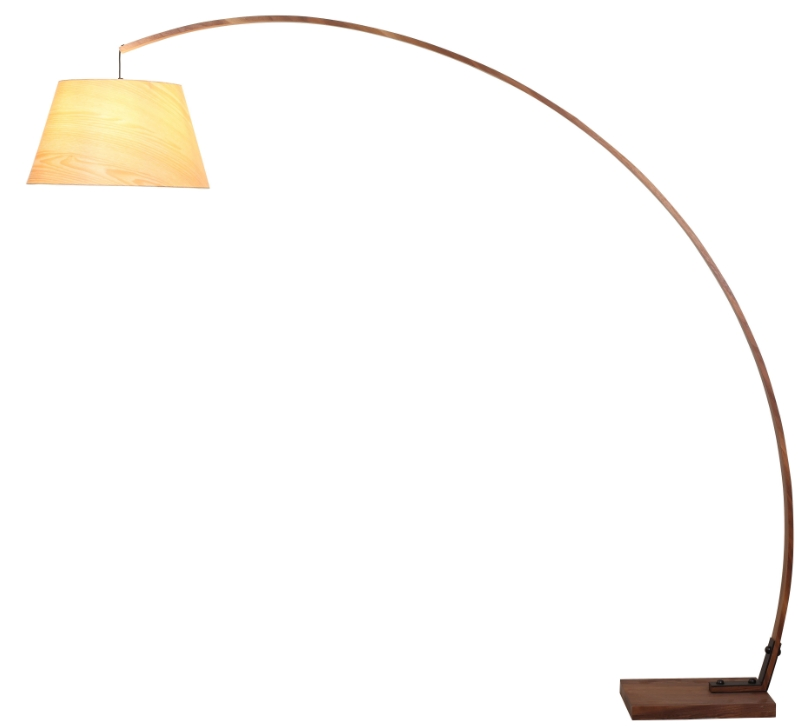 Hotel Home Solid Wood Desk Table Lamp with Veneer Shade