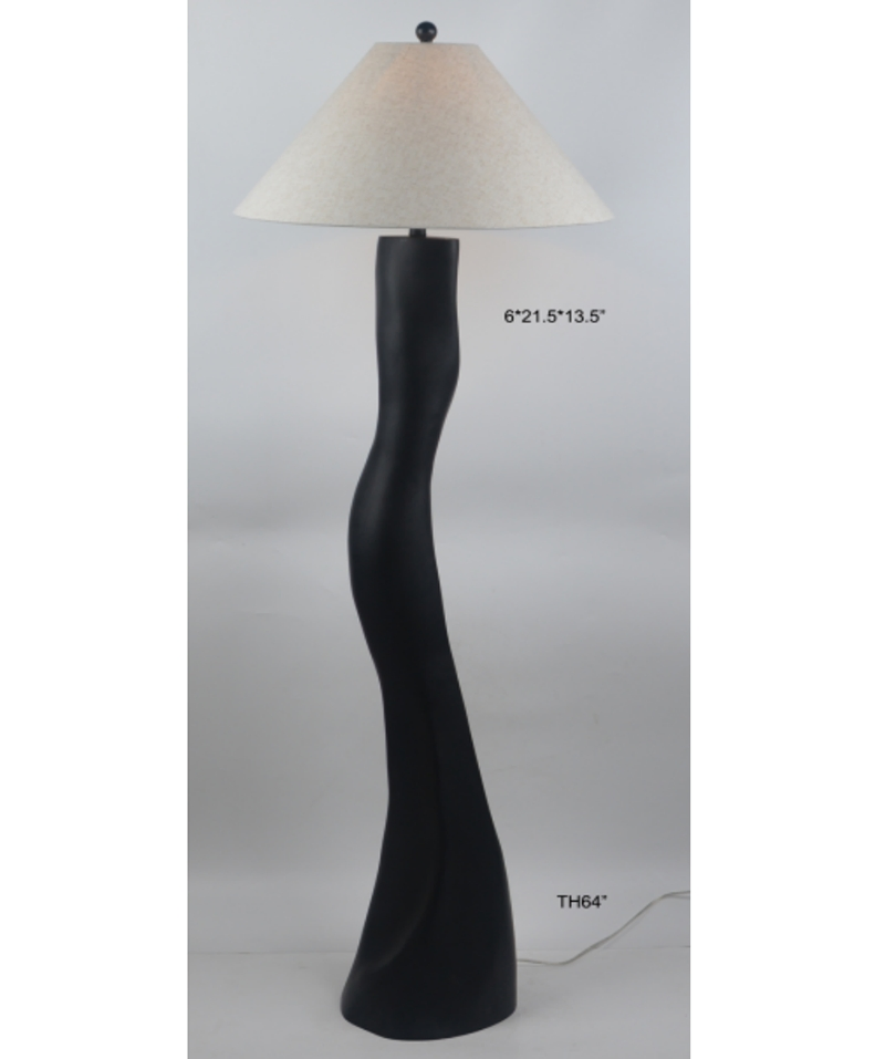 Customized Modern Decorative Brass Home Hotel Bedroom Wood Floor Standing Lamp with Fabric Shade Floor Lamp