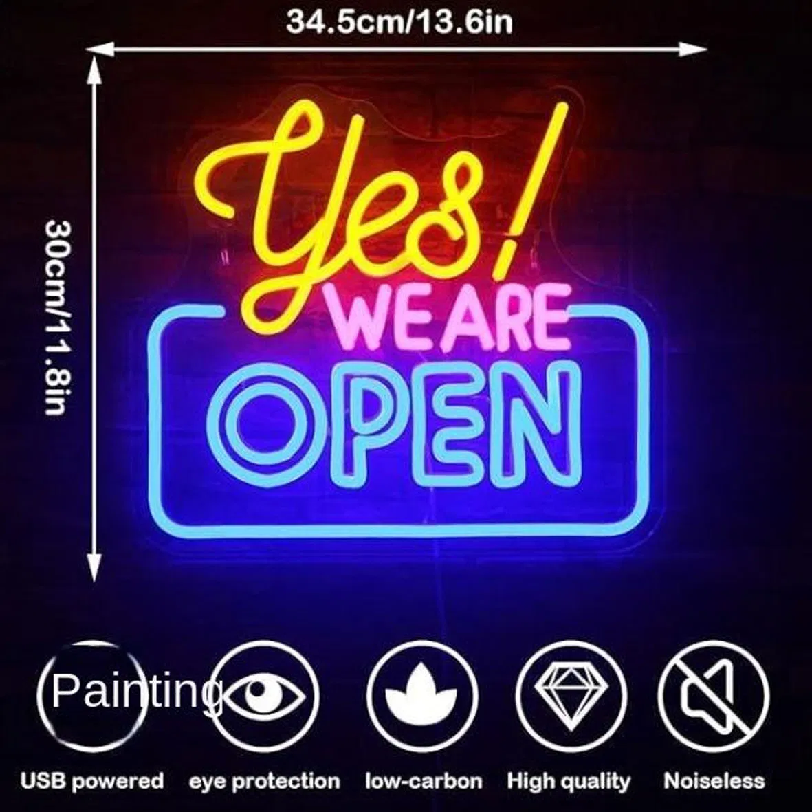 Dimmable USB Open Neon Sign Neon Light for Business Coffee Shop Bar Wall Decor