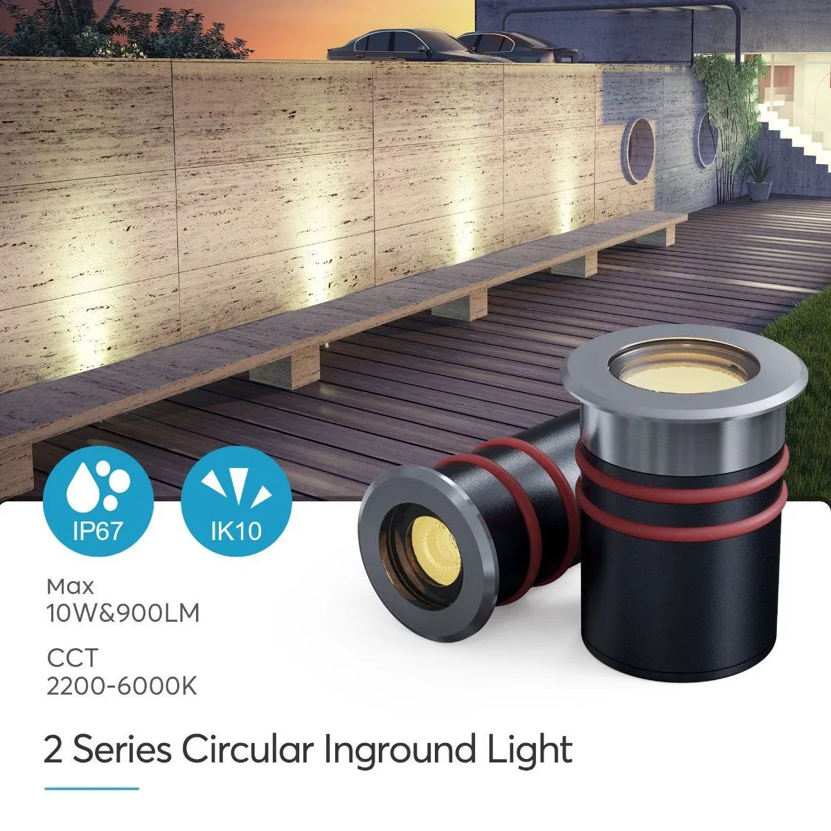 8W IP67 Outdoor Inground Recessed Underground Driveway Light LED Lights
