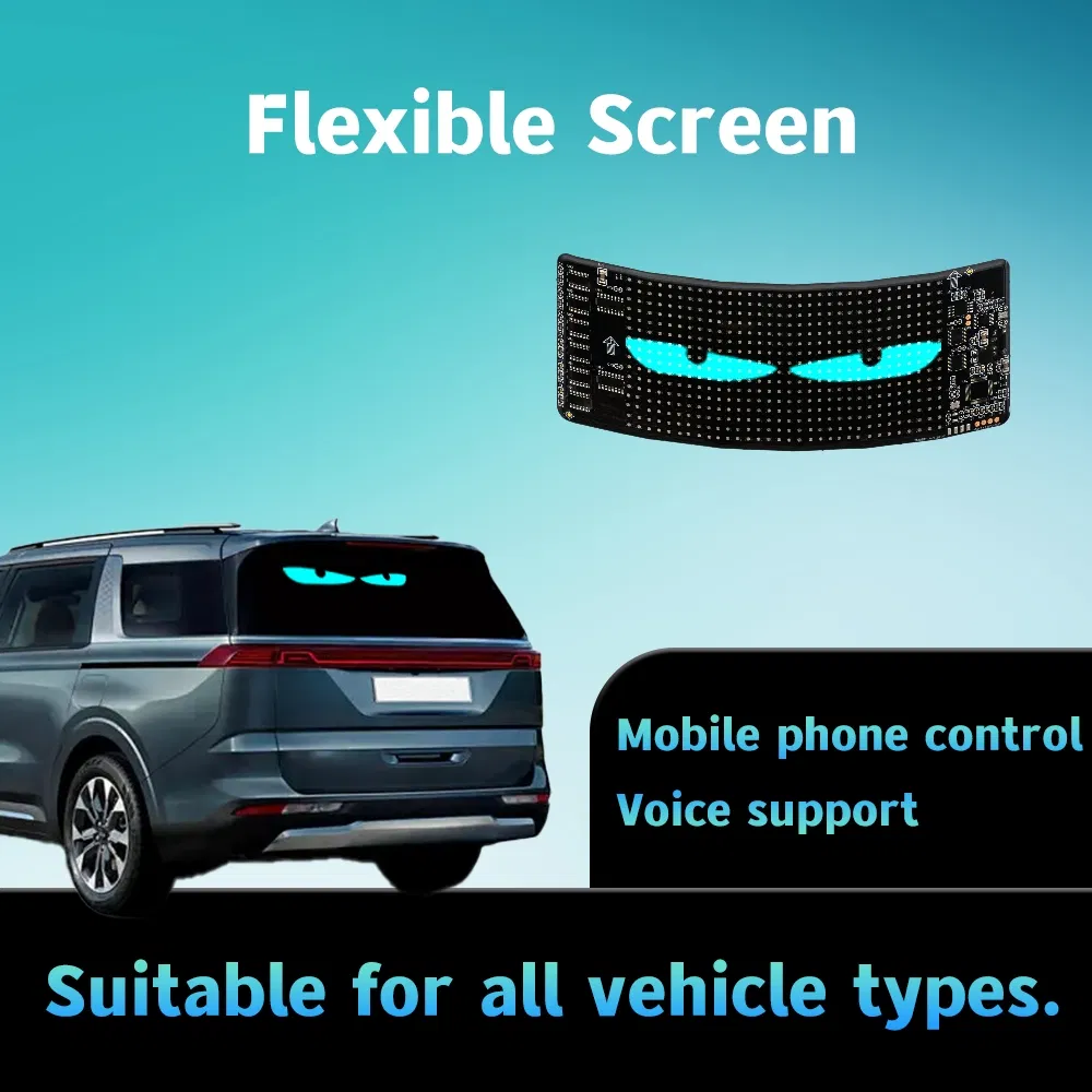 LED Indicator Light Car Windshield LED Screen Devil's Eye APP+Remote Control Decorative Electronic Screen DIY