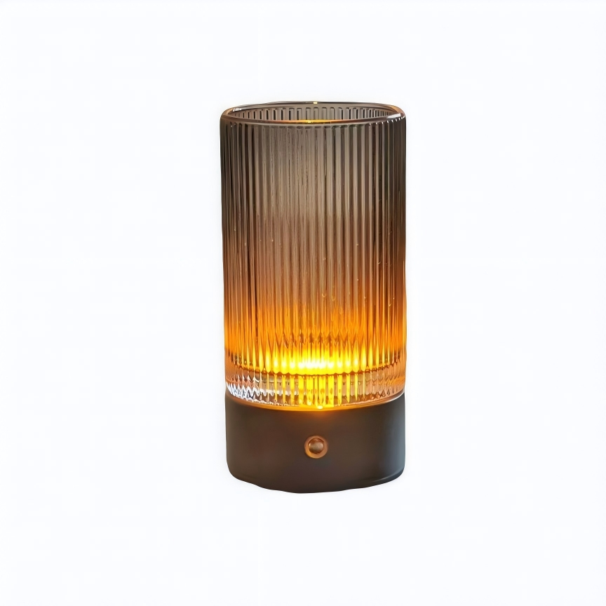 Hisoon Modern Crystal Glass IP44 Rechargeable Cordless LED Table Bedside Lamp