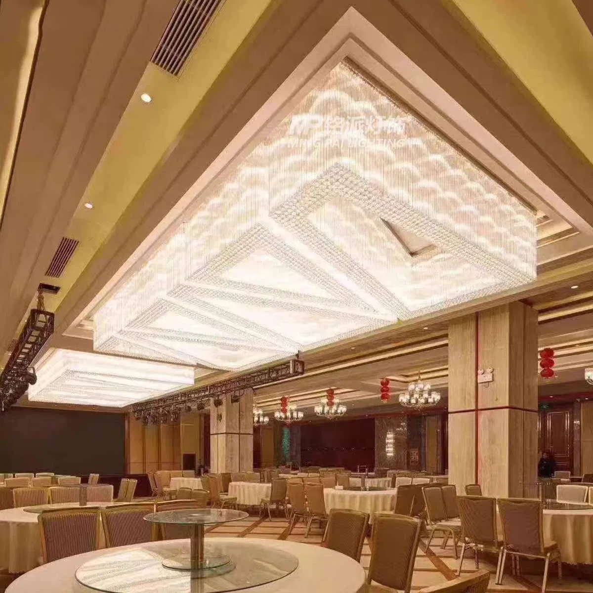 Large High-End Luxury Crystal LED Dimmable Ceiling Light 5-Year Warranty for Hotel Lobby Banquet Hall Commercial Chandelier