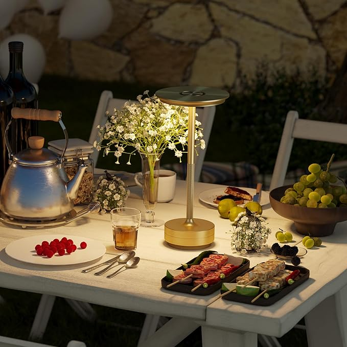 Restaurant Luxury Cordless Rechargeable Aluminum Metal Touch Hotel Bar Living Room Reading Decoration LED Table Lamp