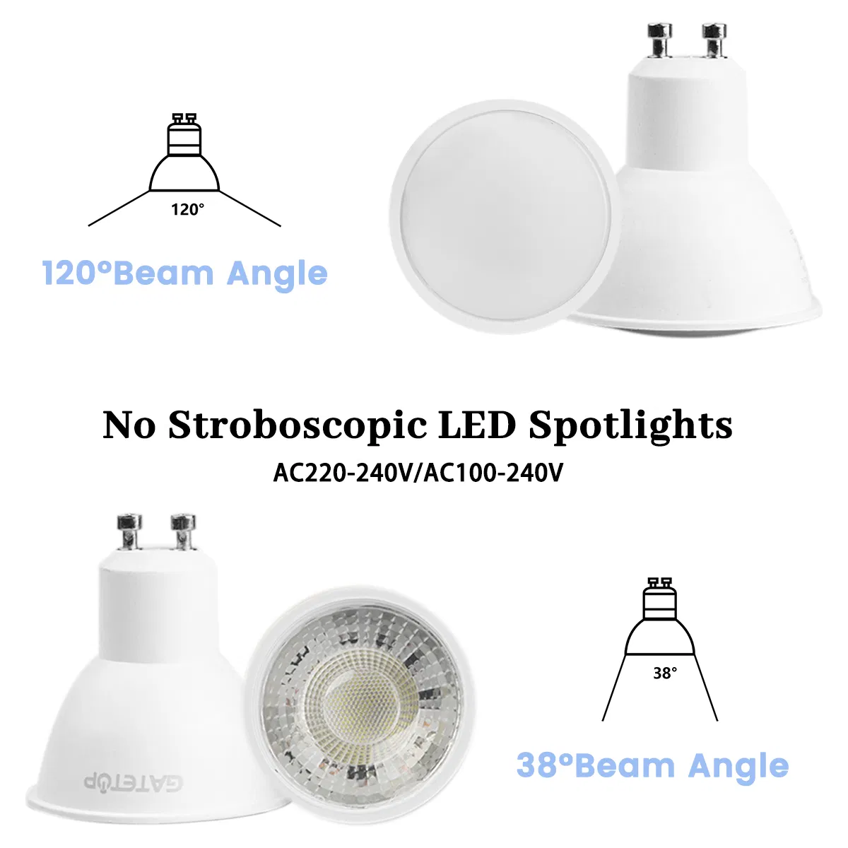 LED GU10 MR16 3W 5W 6W 7W 8W Lamp Energy Saving Lamp Recessed LED Spot Light ERP2.0 for Indoor Lighting