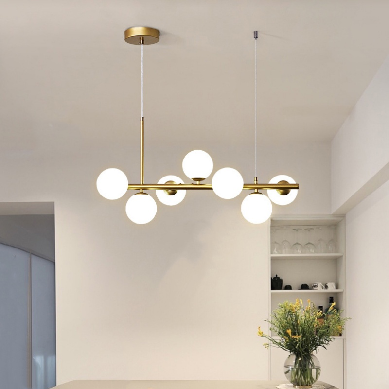 Modern Creative Mall Multi Head Hanging Lights Chandelier Minimalist Restaurant Glass Ball Pendant Light (ZY-C003)
