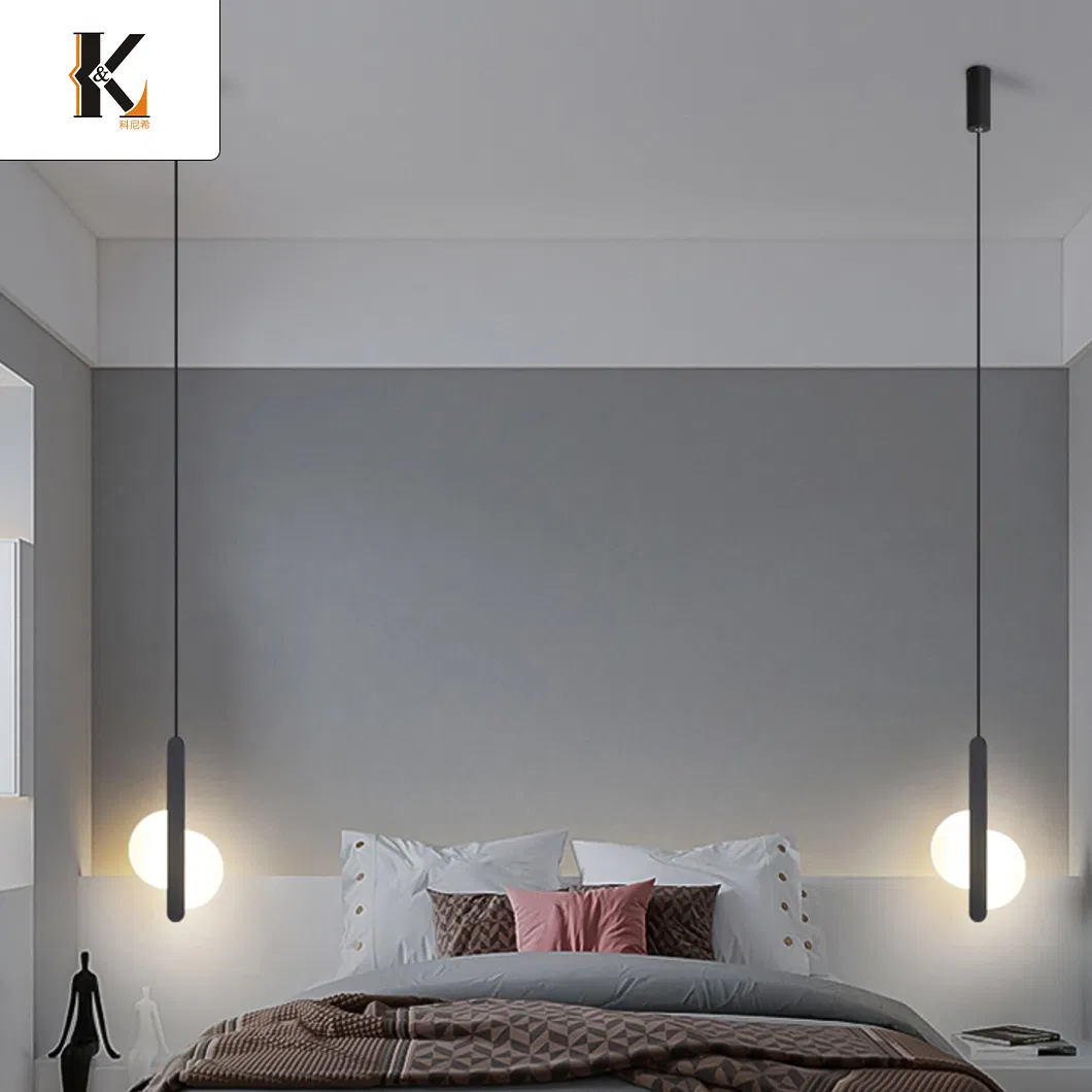 Glass Light Chandelier China Dropshipping Wholesale Nordic Decorating Clear Ball Bar Hanging LED Modern Glass Pendant Lights