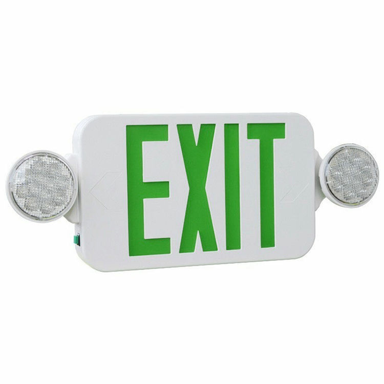 120-277V Rechargeable Emergency Lighting Fixtures Battery Backup LED Emergency Light Compact Combo Exit Sign