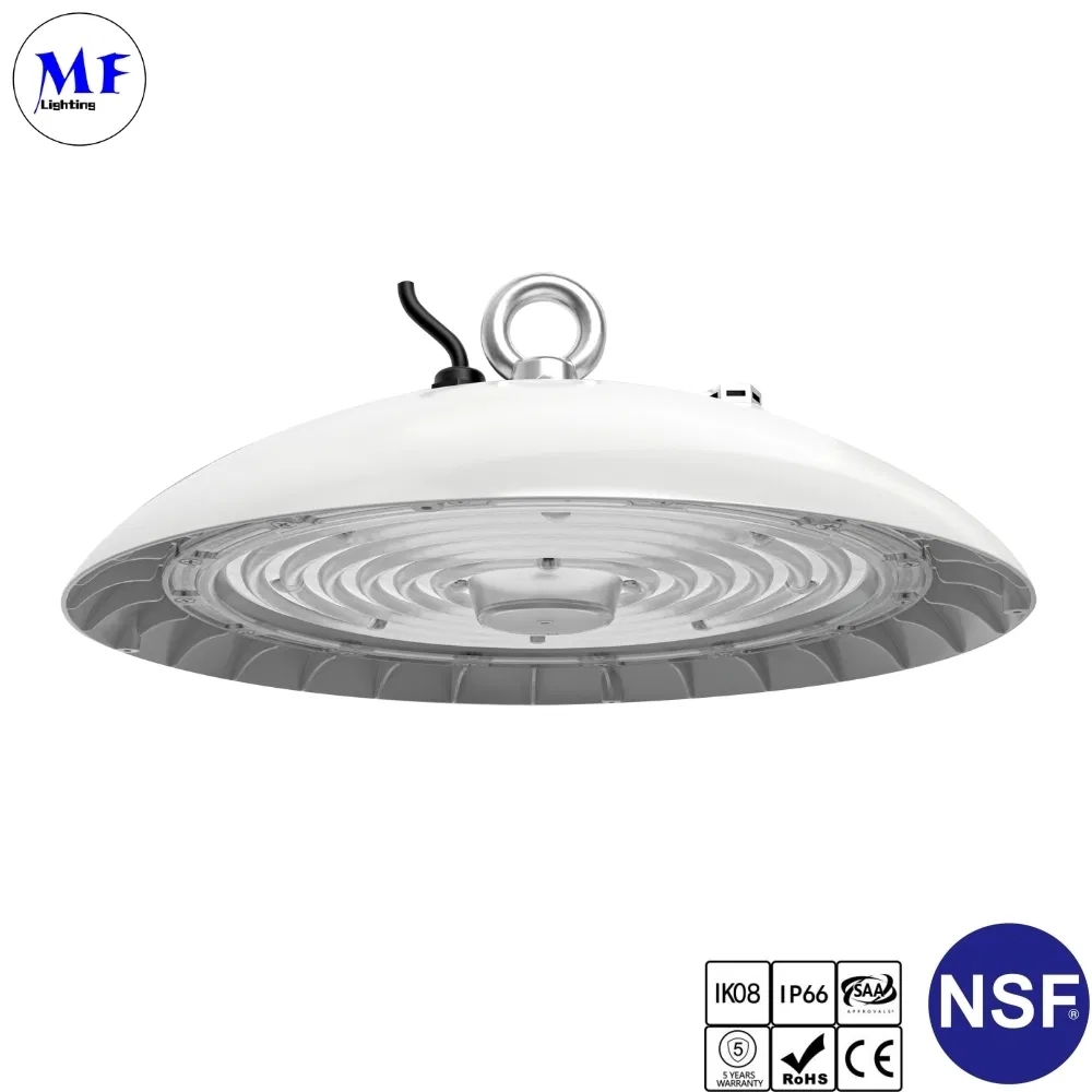 Factory Price 60W 100W 150W 200W Ceiling UFO Highbay Lighting Lamp LED High Bay Light with NSF for Bakery Sweet Shop Confectionery Catering Hospitality Kitchen