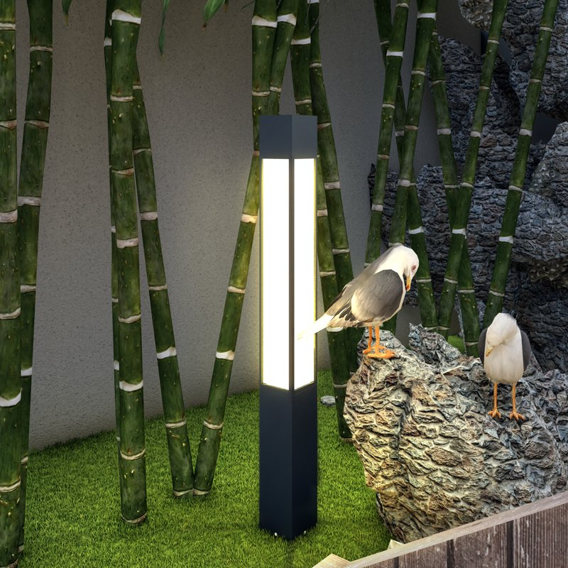 Outdoor Solar LED Garden Bollard Light for Lawn Pathway Driveway Courtyard Decoration