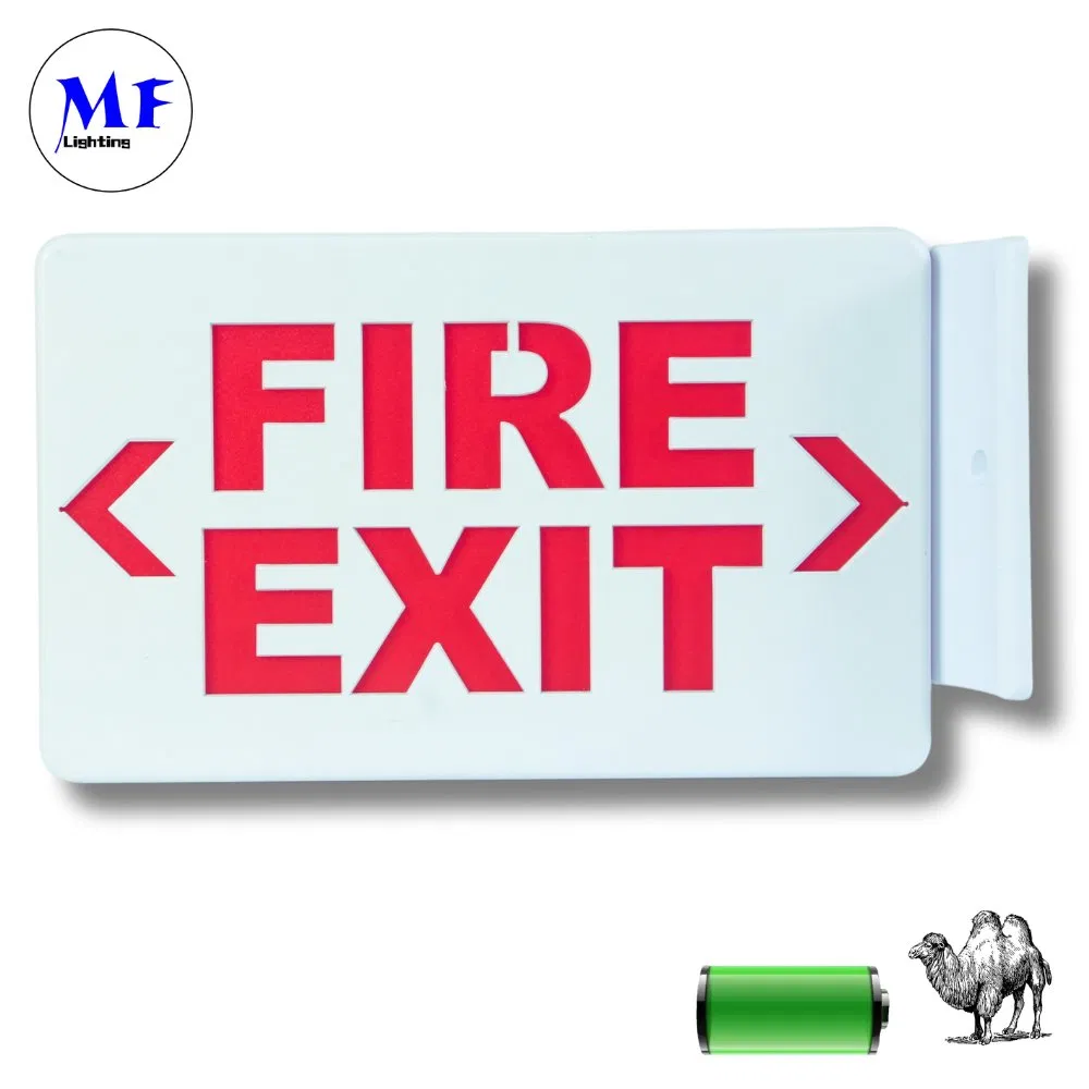 Factory Price Waterproof Fireproof ABS IP43 3W Rechargeable 3h Backup Wall Mounted LED Exit Sign Safety Emergency Light for Shopping Mall Hospital