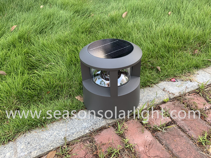 Outdoor LED Lighting Fixture Pathway Solar Bollard Light with Remote Control LED Lighting
