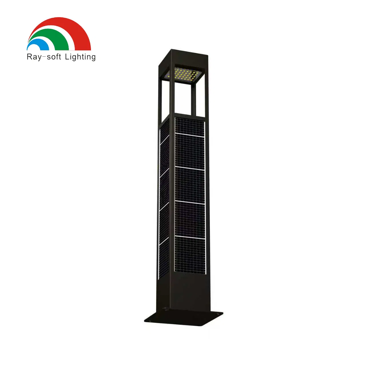 12W High Power Square LED Solar Waterproof Landscape Countyard Walkway Pathway Bollard Lawn Light