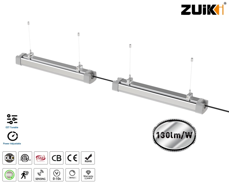 Versatile Suspended Linear LED Light with Emergency Backup