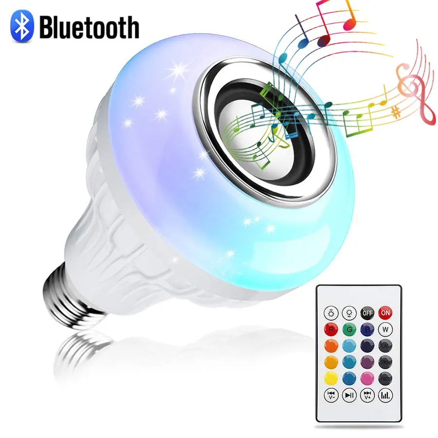 Wireless Music Speaker Bulb Remote Control LED Bulb E27 RGB Lamp Colorful Dimmable E27 LED Lamp for Home Party Decoration