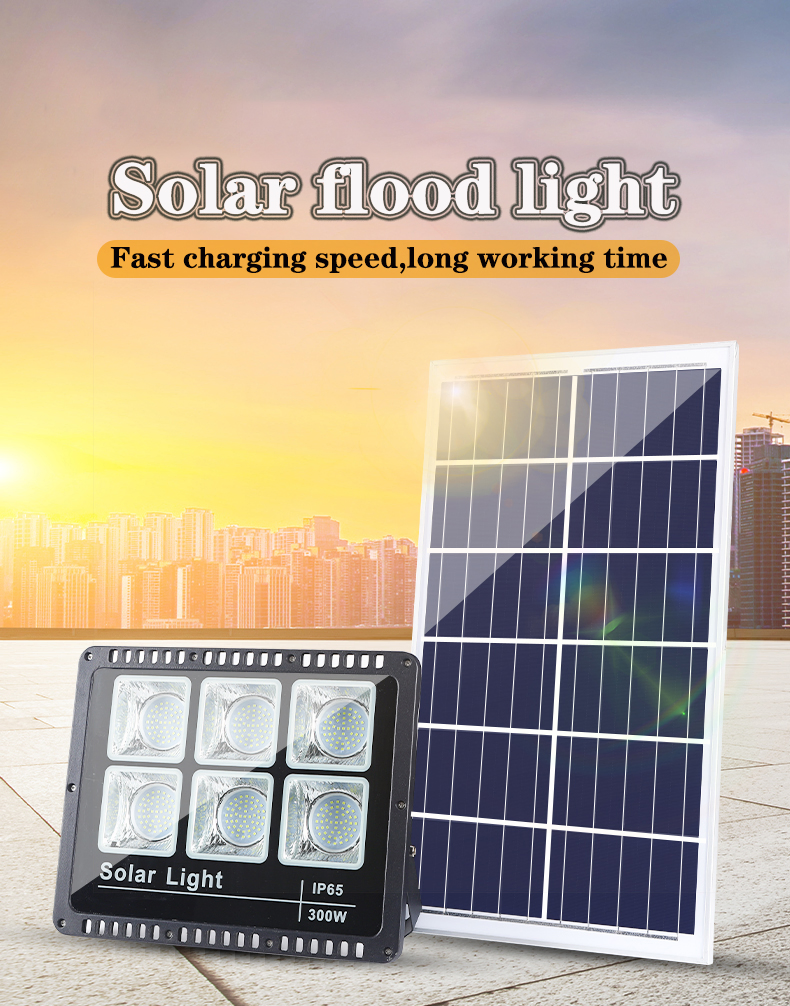 300W IP66 Waterproof Solar SMD LED Outdoor Billboard Flood Light Easy Install