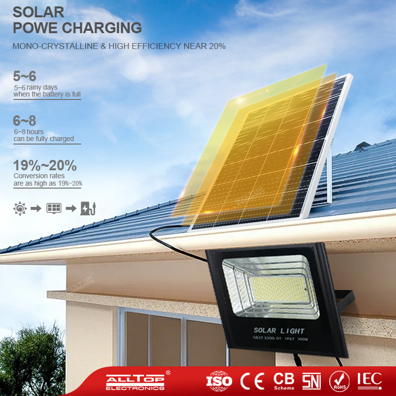 Alltop High Lumen Outdoor IP67 Billboard 50W 100W 150W 200W LED Solar Flood Light