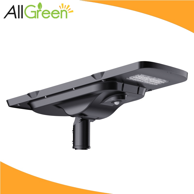 High-Security Solar Street Lamp with 5050 Wide-Angle LEDs &amp; Vandal-Proof Aluminum Integrated LED Solar Street Light with Motion Sensor, IP66, Outdoor Road Light