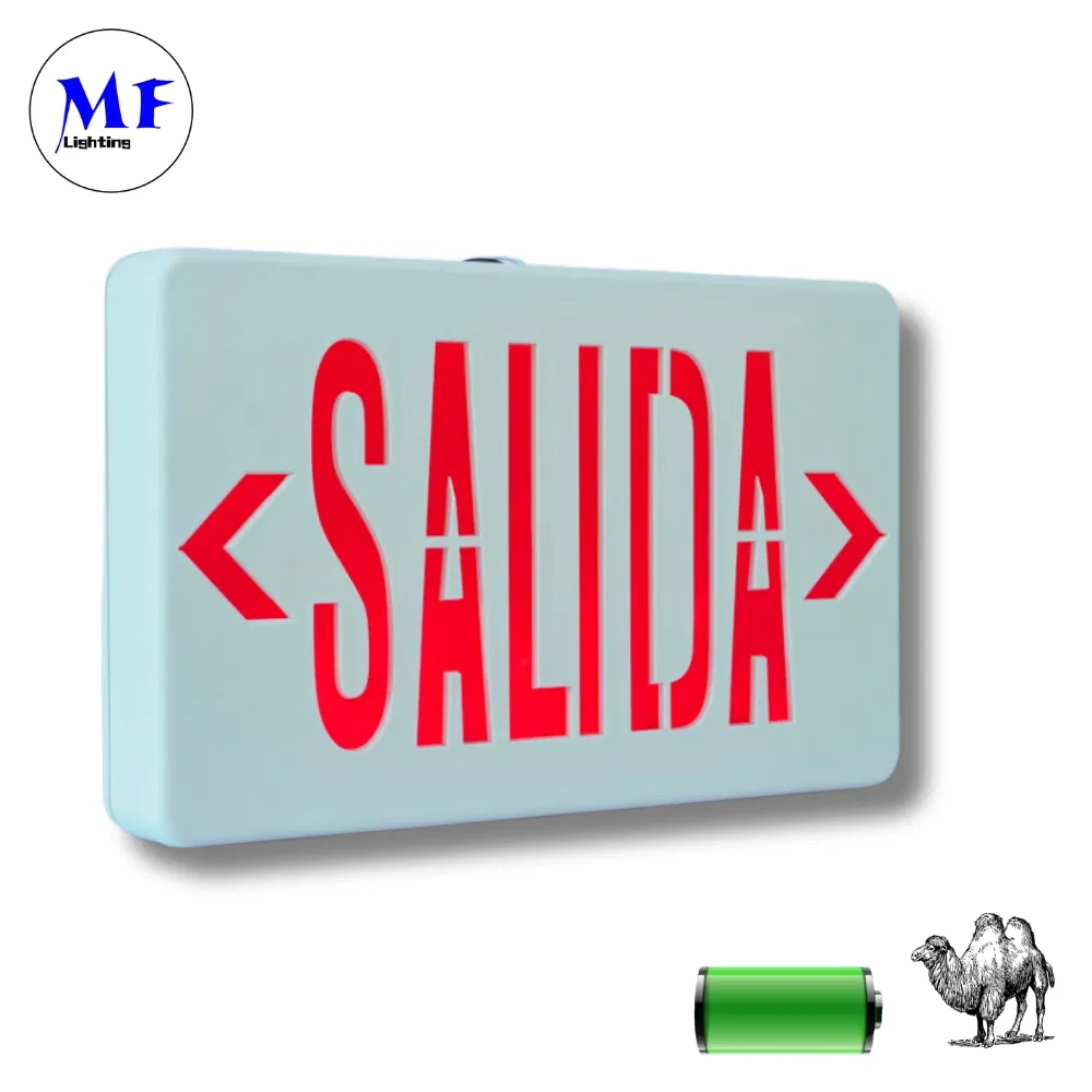 Factory Price Waterproof Fireproof ABS IP43 3W Rechargeable 3h Backup Wall Mounted LED Exit Sign Safety Emergency Light for Shopping Mall Hospital