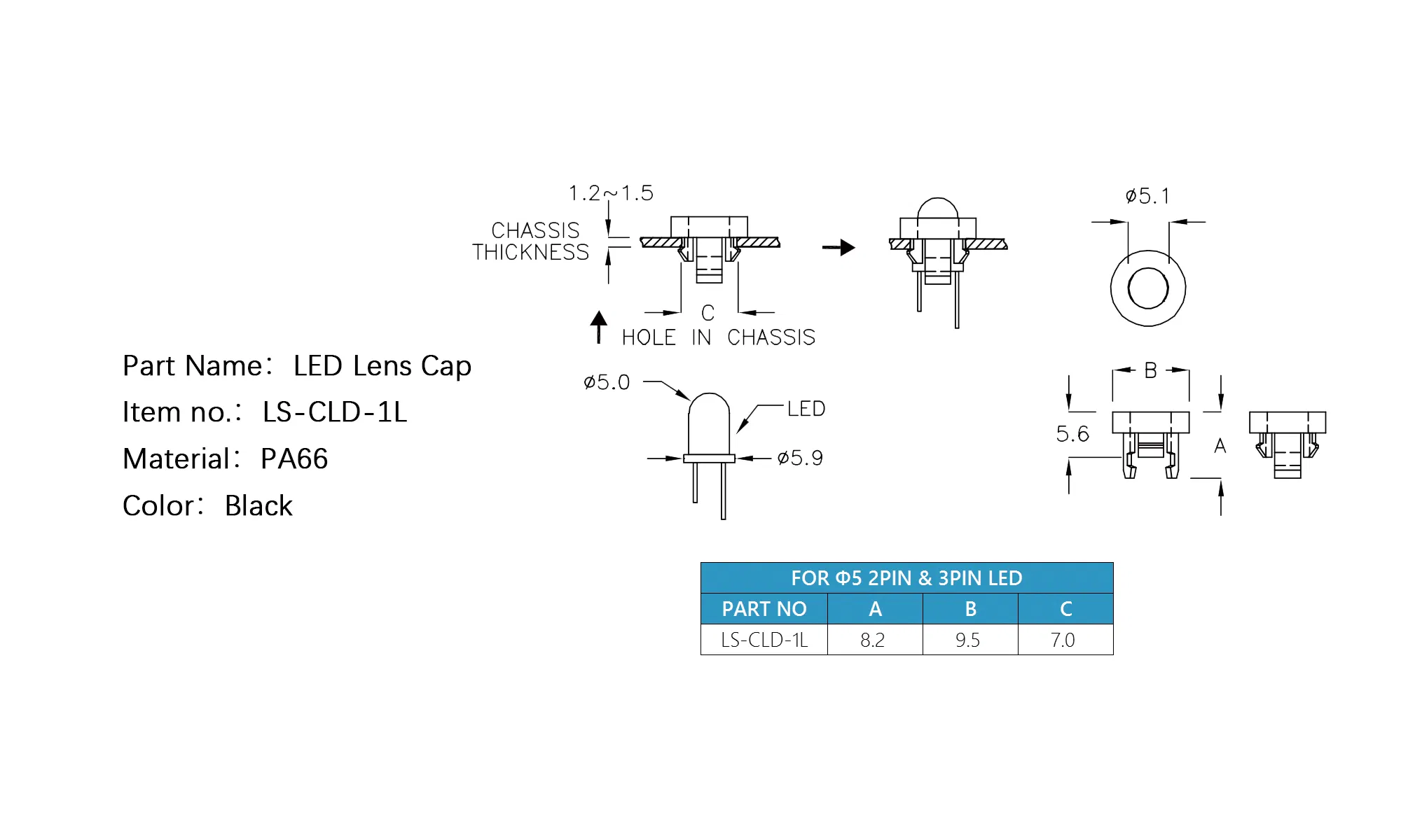 Wall Washer LED Lens Cap for Architectural Lights Ls-Cld-1L