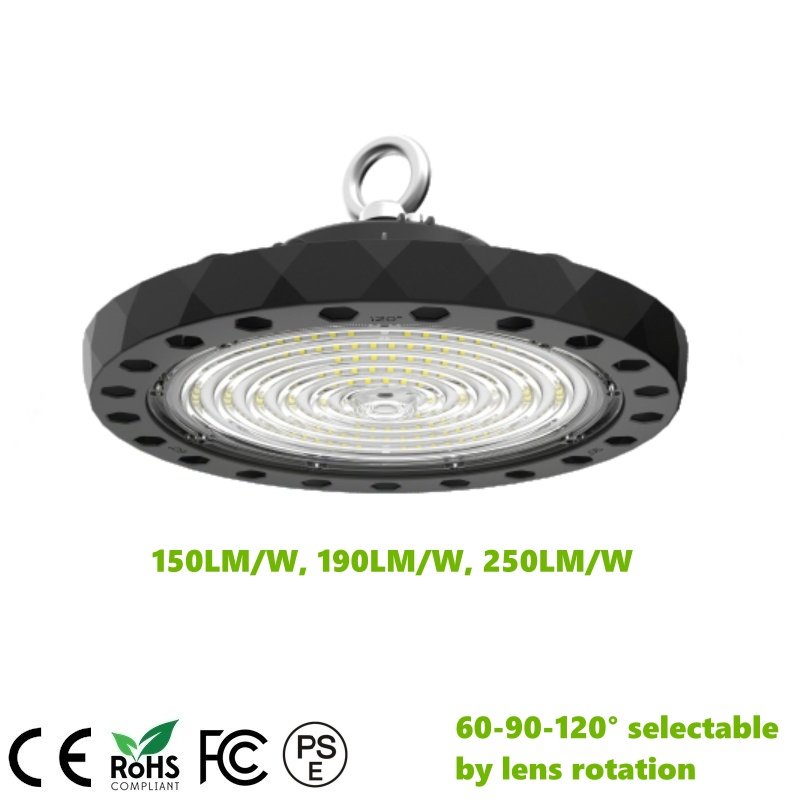 75W UFO LED High Bay Lights 250lm/W 60-90-120 Beam Angles High Ceiling Shop Lights