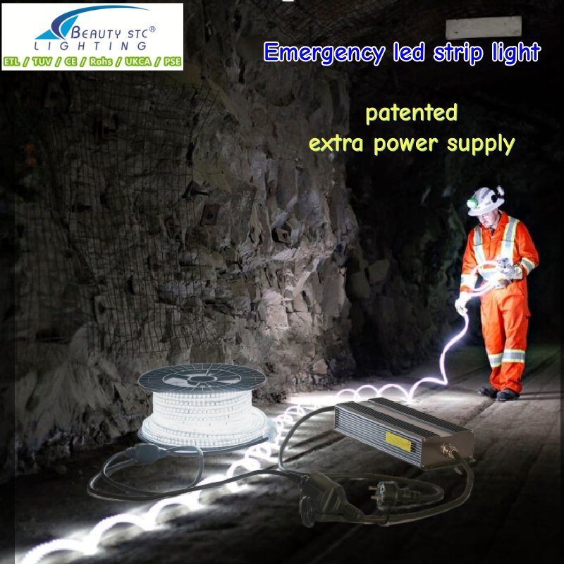 Emergency LED Strip Light with 2-Hour Power Backup Support for Construction Site