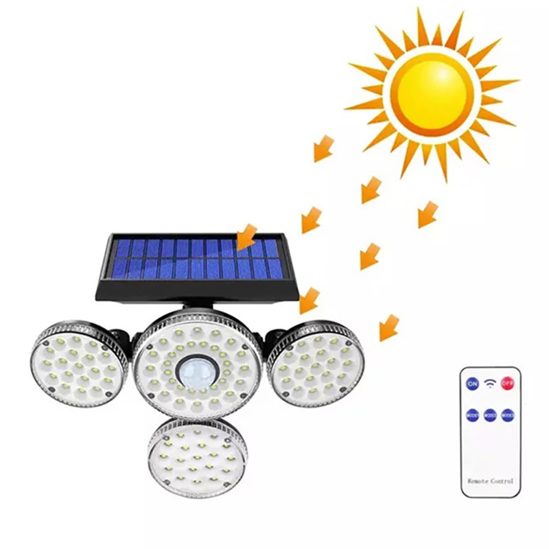 High Quality 89LED Wireless Solar Security Wall Light Waterproof Garden Motion Sensor Solar Flood Security Light