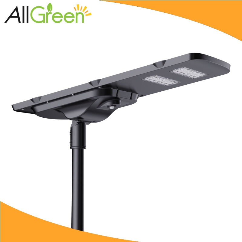 High-Security Solar Street Lamp with 5050 Wide-Angle LEDs &amp; Vandal-Proof Aluminum Integrated LED Solar Street Light with Motion Sensor, IP66, Outdoor Road Light