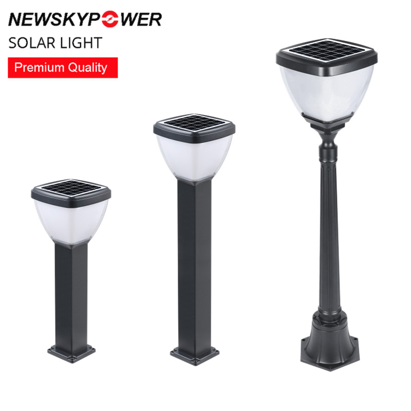 Super Bright Outdoor House Residental Aluminum Pathway Park Garden Bollard 5W LED Solar Lawn Light