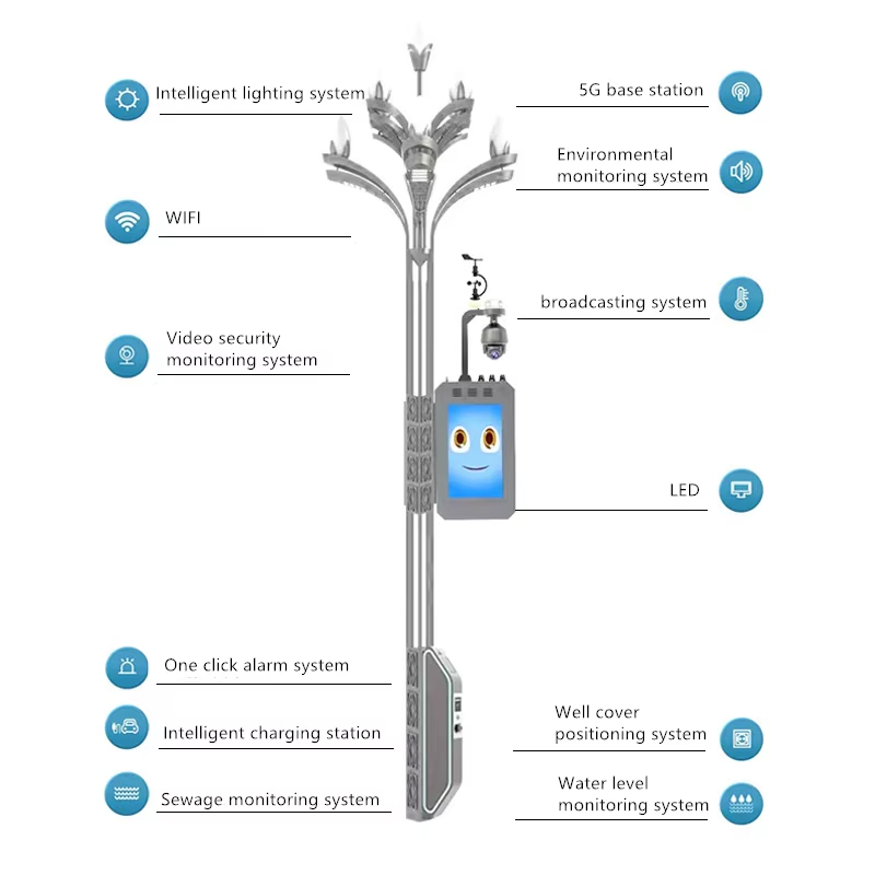 Nei 12m WiFi Smart Light Pole - Surveillance, Monitoring &amp; Smart City Integration