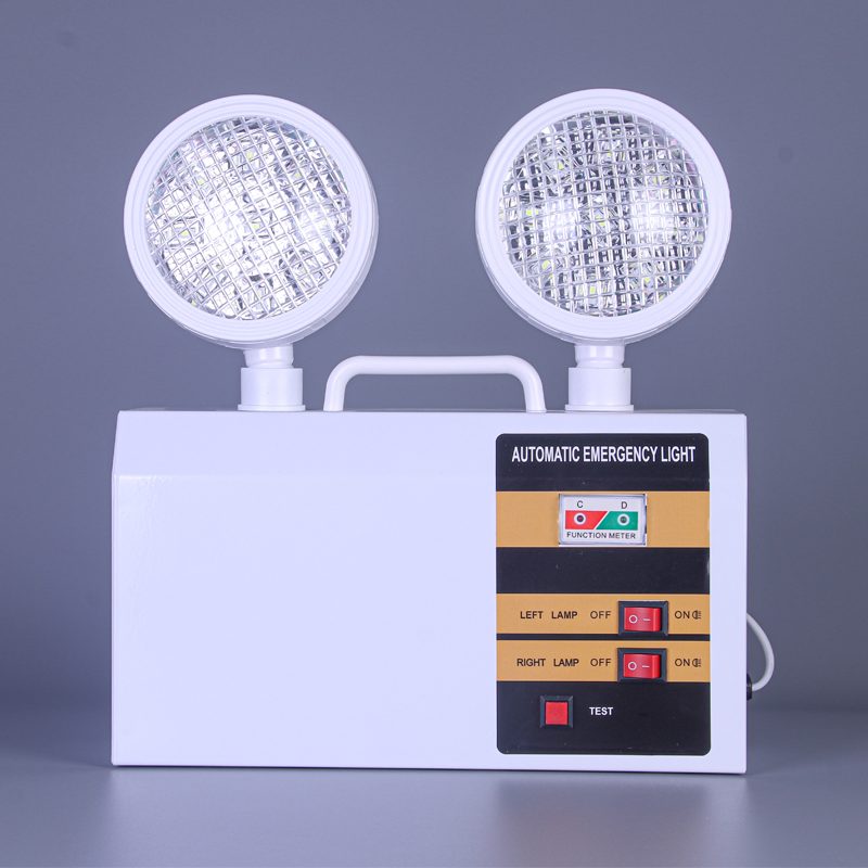 SMD LED Twin Spot Head Escape Exit Indoor Wall Mounted Emergency Light with Lithium Battery Backup for Home