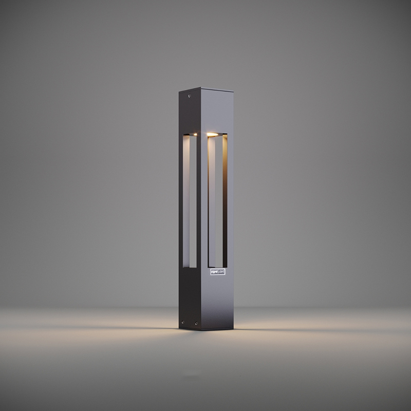 Modern Outdoor Bollard Light Aluminum Solar Garden Post Lamp Warm White LED Landscape Decorative Pathway Lawn Light