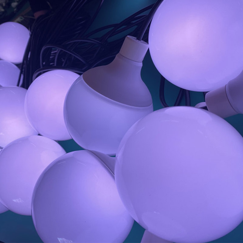 DMX Outdoor Colourful Event Decorative 80mm Addressable E27 LED RGB Bulb Lighting