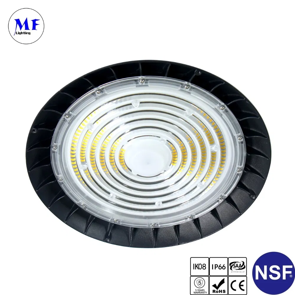 Factory Price 60W 100W 150W 200W Ceiling UFO Highbay Lighting Lamp LED High Bay Light with NSF for Bakery Sweet Shop Confectionery Catering Hospitality Kitchen