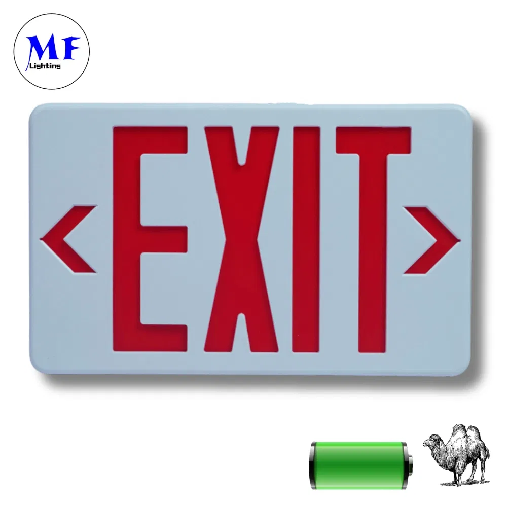 Factory Price Waterproof Fireproof ABS IP43 3W Rechargeable 3h Backup Wall Mounted LED Exit Sign Safety Emergency Light for Shopping Mall Hospital