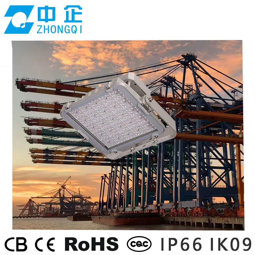 Marine Grade 150W LED Floodlight SS316 Stainless Body IP66 Ik09 1000h Salt Spray Corrosion-Resistant Light