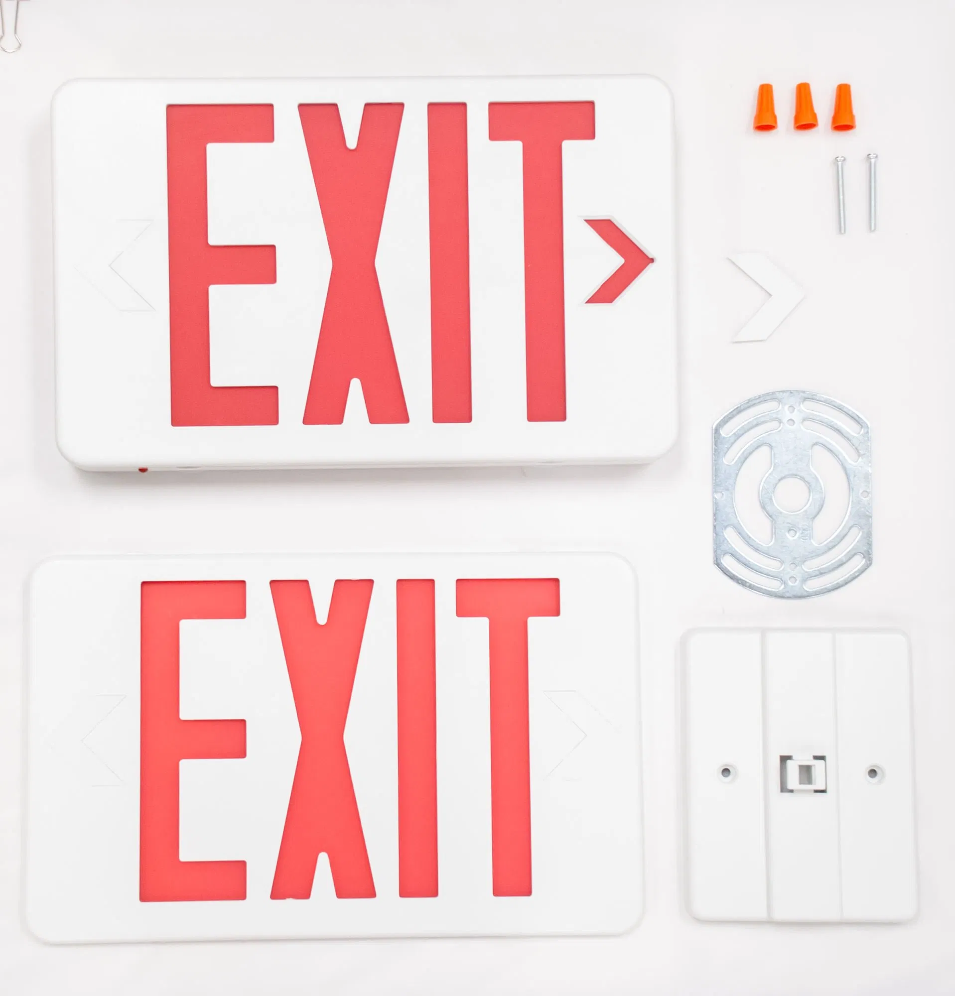 USA Stock Wall Mounted with Backup Battery Red LED Recharged Exit Sign Emergency Exit Lights