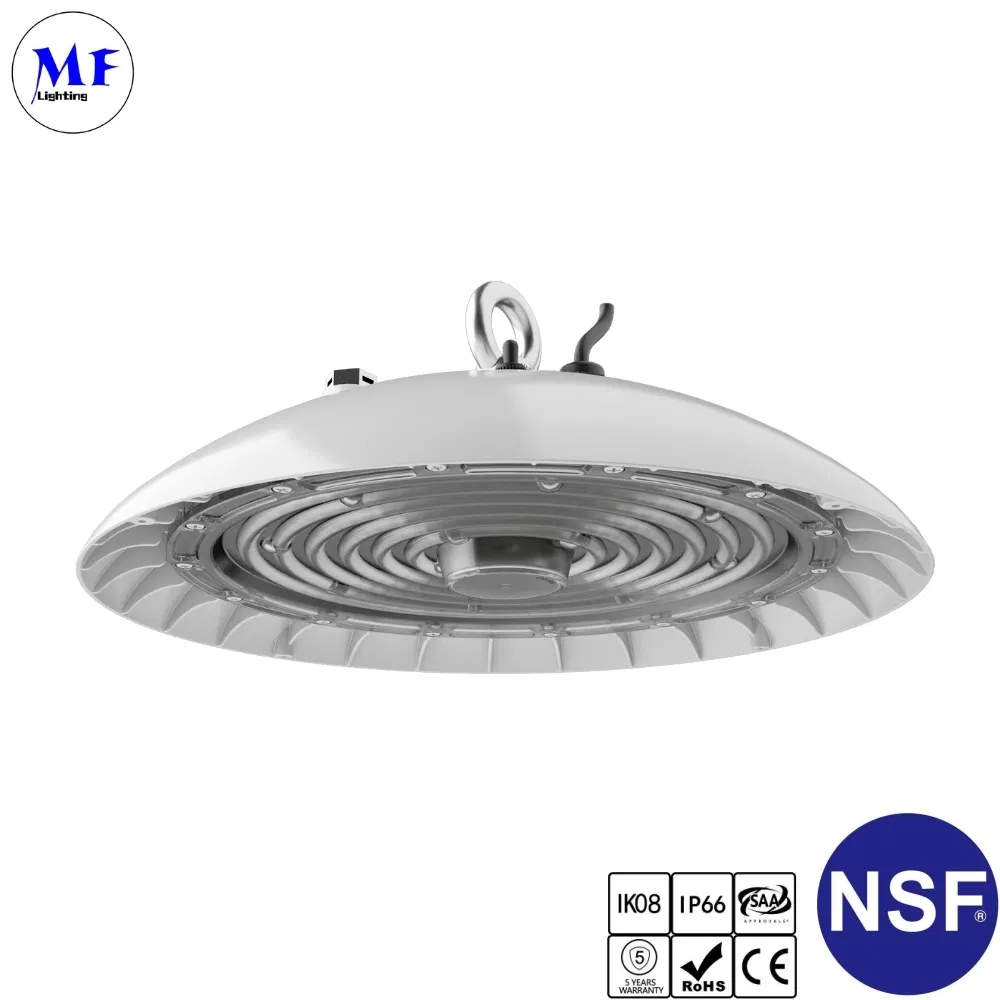 Factory Price 60W 100W 150W 200W Ceiling UFO Highbay Lighting Lamp LED High Bay Light with NSF for Bakery Sweet Shop Confectionery Catering Hospitality Kitchen