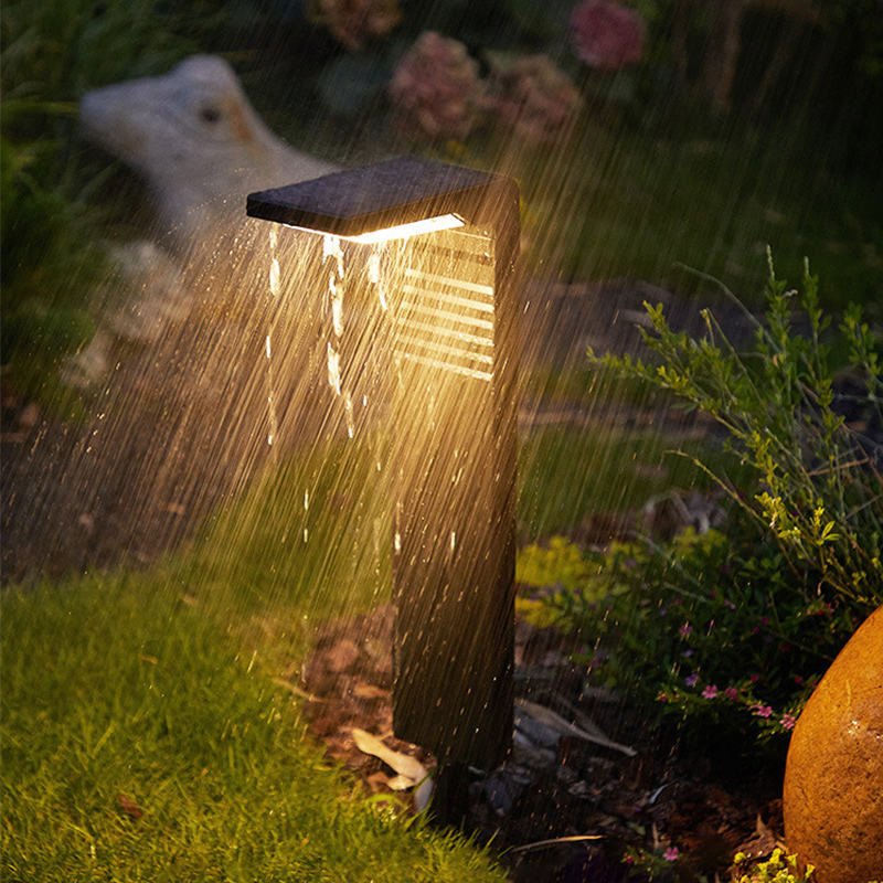 Novel Design Aluminum Garden Bollard Pathway Outdoor 3W Solar Panel LED Lawn Light