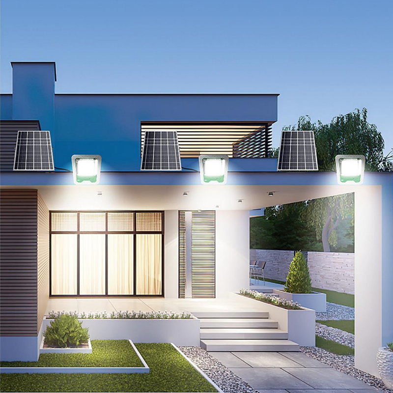 2-in-1 LED Solar Lights &amp; Charger 5000mAh USB Output for Balcony Emergency Power Backup